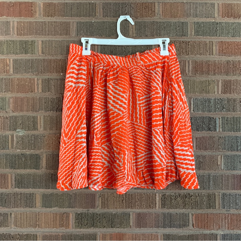 Xhilaration Orange and White Skater Skirt